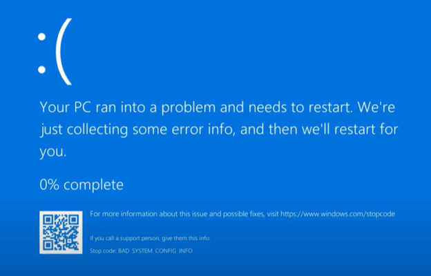 bad system config info