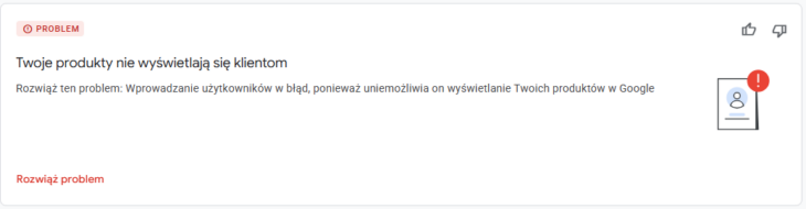 Błąd merchant center