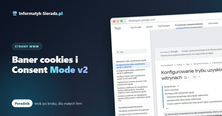 Baner cookies i Consent Mode v2 na stronie firmy – co musi mieć i jak to sprawdzić