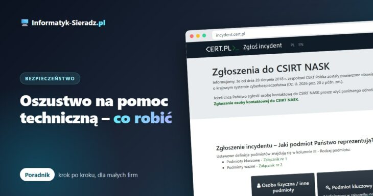 Oszustwo na pomoc techniczną i zdalny dostęp – co zrobić krok po kroku