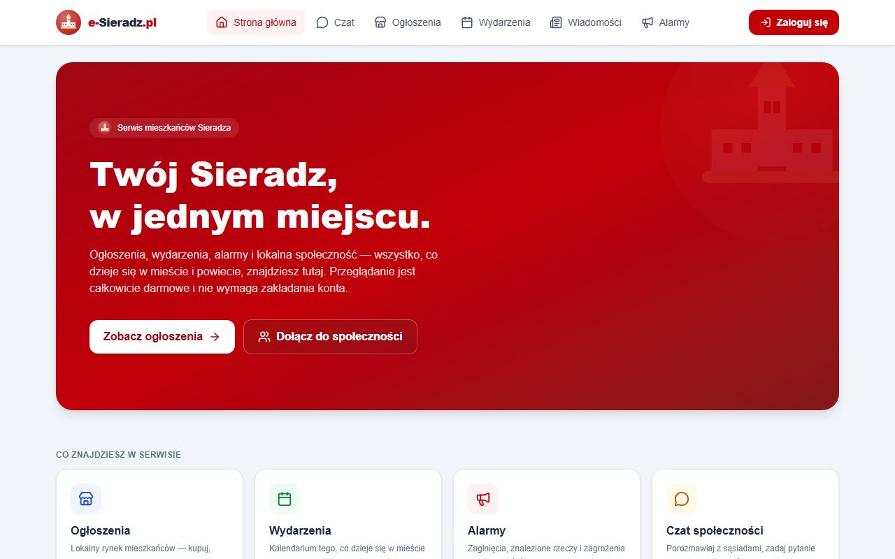 Realizacja: e-sieradz.pl — portal społecznościowy